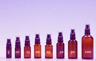 Amber Glass Bottles with 18mm Black Mist Sprays